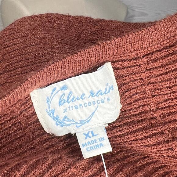 Blue Rain/Francesca's supersoft  chestnut knit dolman sleeve sweater Size XL - Picture 7 of 7